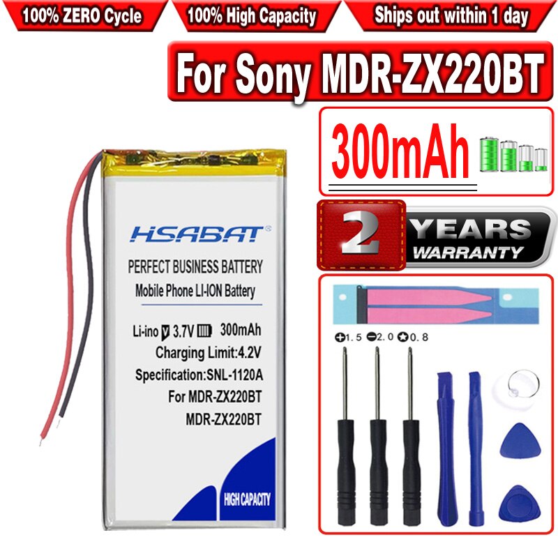 HSABAT-Batería de 300mAh, para auriculares Sony MDR-ZX220BT