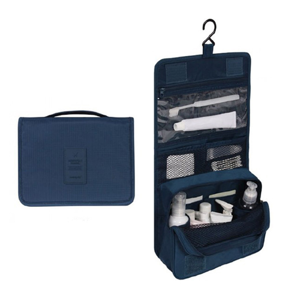 Portable Travel Storage Bag Cosmetic Organizer Cloth Underwear Toiletry Bag Organizer Suitcase Makeup Organizer Wash Storage Bag: Navy Blue