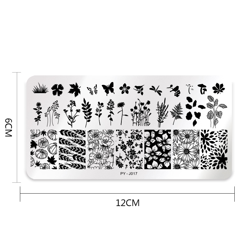 Billede dig lavendel sommerfugl blomst blade billede søm stempling plader stribet linje geometrisk plade rustfrit stål stencil værktøjer