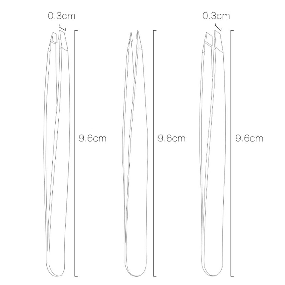 пинцет для бровей 3 stks/set Professionele Wenkbrauw Pincet Rvs Punt Tip/Slant Tip/Flat Tip Ontharing Make-Up Tool Kit met Zak TSLM1