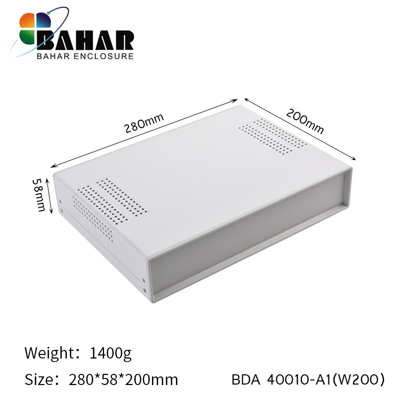 Bahar 280x58x200mm Custom iron enclosure Metal project box junction housing diy electronic box power supply instrument case: Ivory