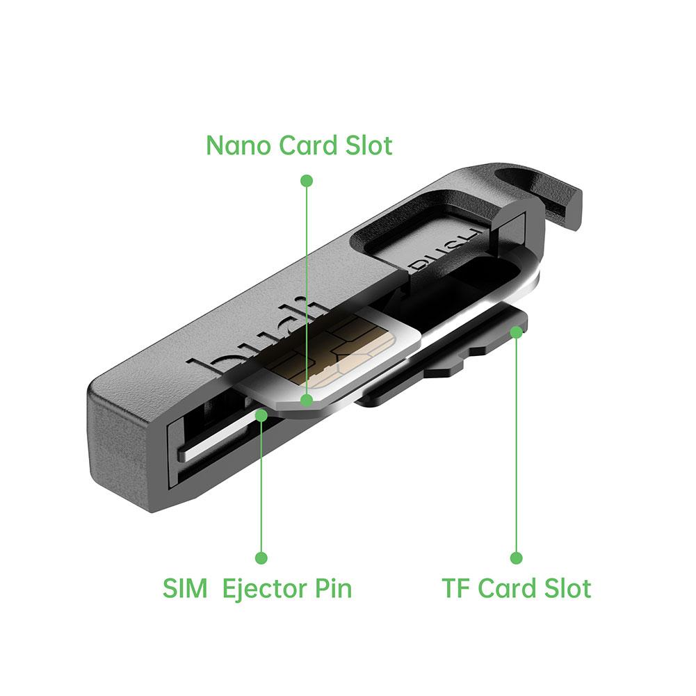 Budi Anti-Verloren Simkaart Uitgeworpen Pin Naald Opbergdoos Universele Mobiele Telefoon Stalen Ejector Pin Sim Tf Kaart Lade Opener Sleutelhanger
