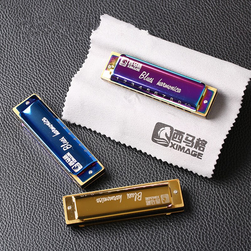Brand 10 Gaten 20 Tone Harmonica Blues Harpen Sleutel van C Zilver Kleur Mond Orgel Diatonische harp