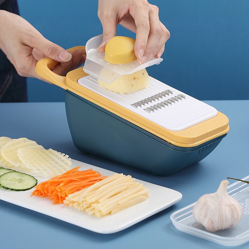Huishoudelijke Groentesnijder Multifunctionele Aardappelen Wortelen Ui Komkommer Shredder Handleiding Afvoer Mand Gereedschap Rvs