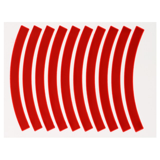 10pcs Adhesive Reflective Tape Cycling Safety Warning Sticker Bike Reflector Tape Strip For Car Bicycle Motorcycle Scooter: red