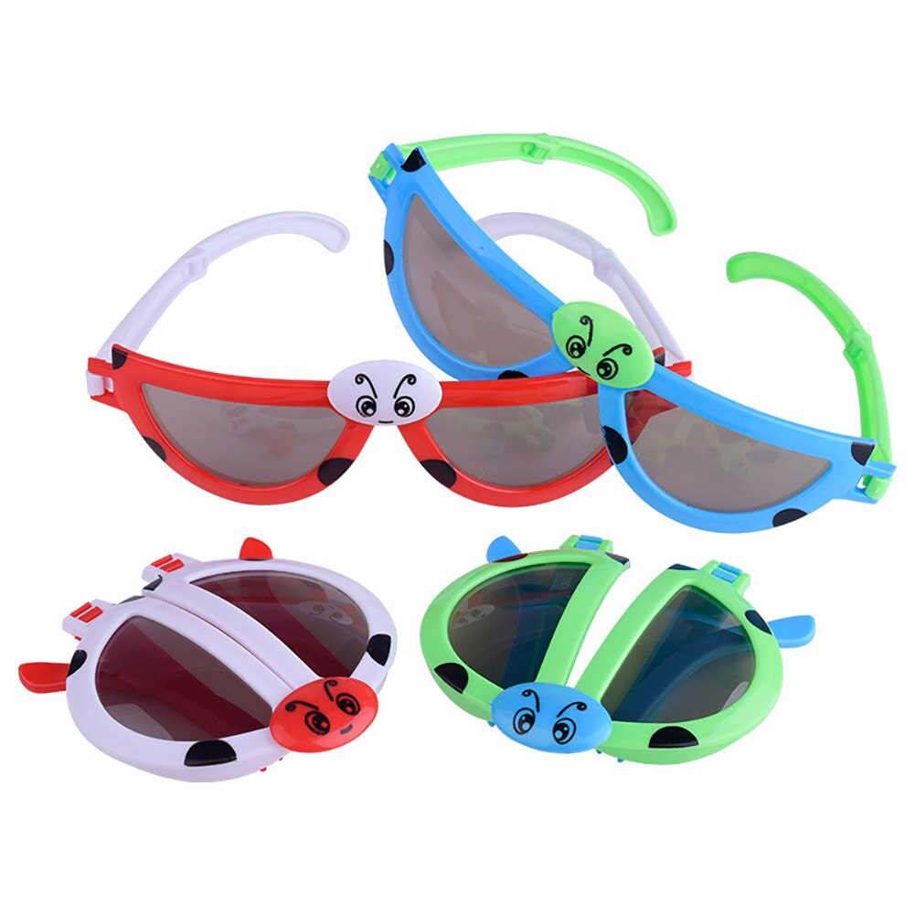 Cute Children Sunglasses Foldable Kids Cartoon Sun Glasses Beetle Pattern For Boys Girls Accessories Gafas Oculos Random Color