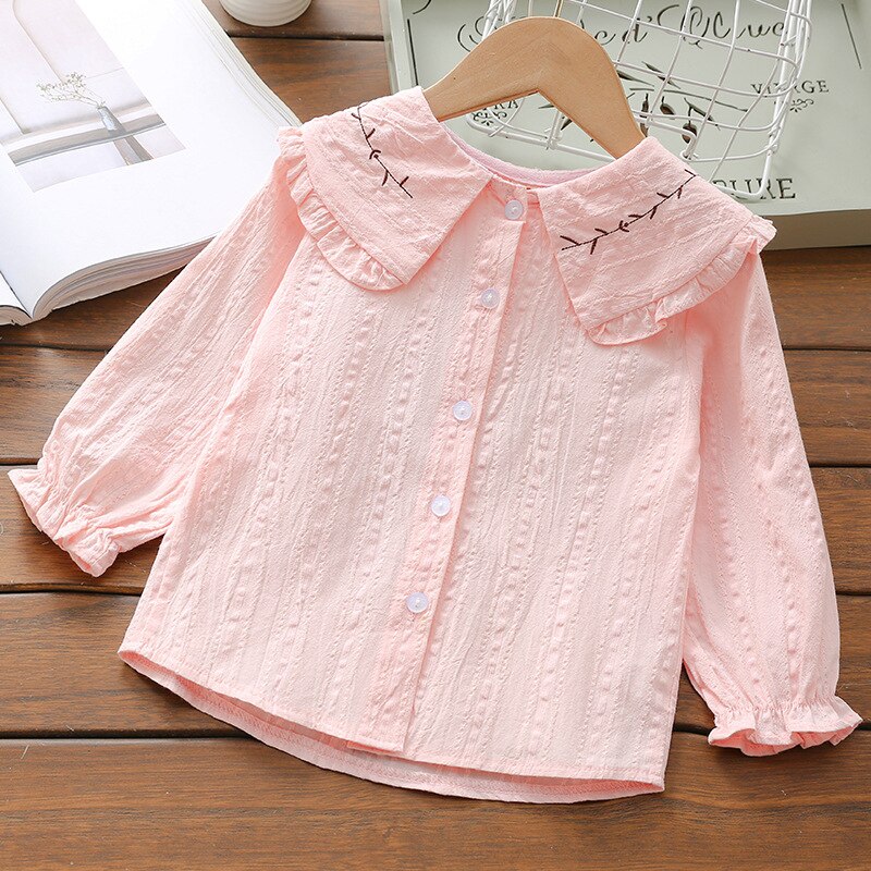 Kindershirts voor meisjes zomer witte blouses kinderverjaardagsshirts schooluniformen 4-16 jaar feestblouses