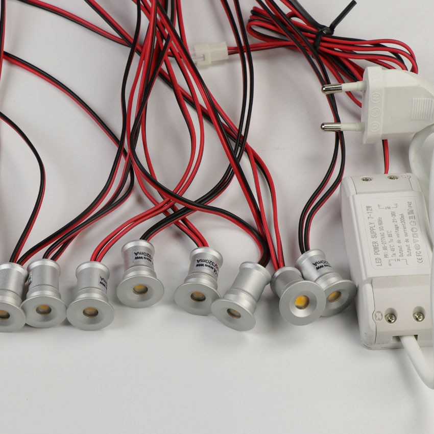 Led spotlight 1w infälld sockellampa mini led spotlight liten tak downlight väggspots smycken vitrinskåp belysning