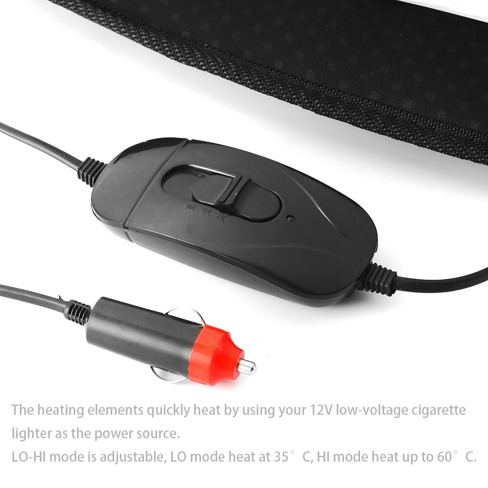 Cojín de asiento con calefacción de coche Onever, funda para coche, calentador térmico de 12 V, almohadilla térmica, calentador negro de invierno, cojín para hogar