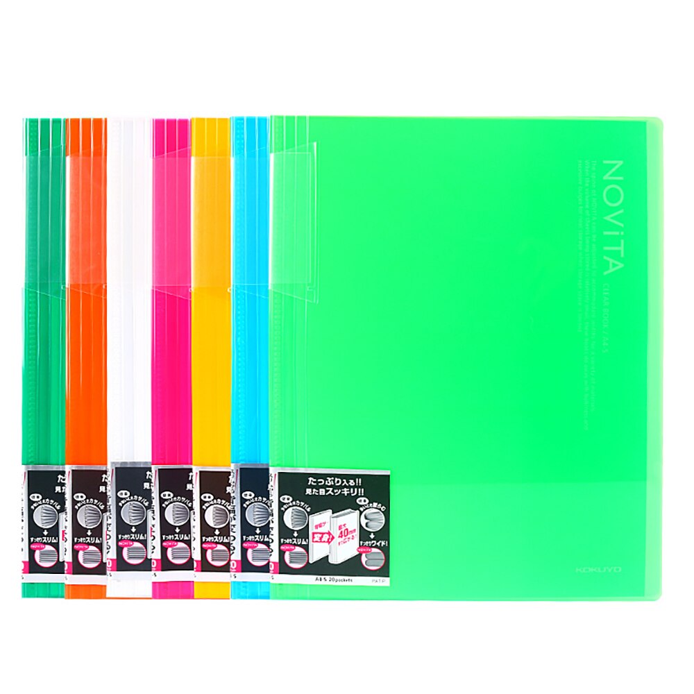 1pcs KOKUYO data book limited simple and meticulous file folder A4 test paper file storage 20-page inner bag