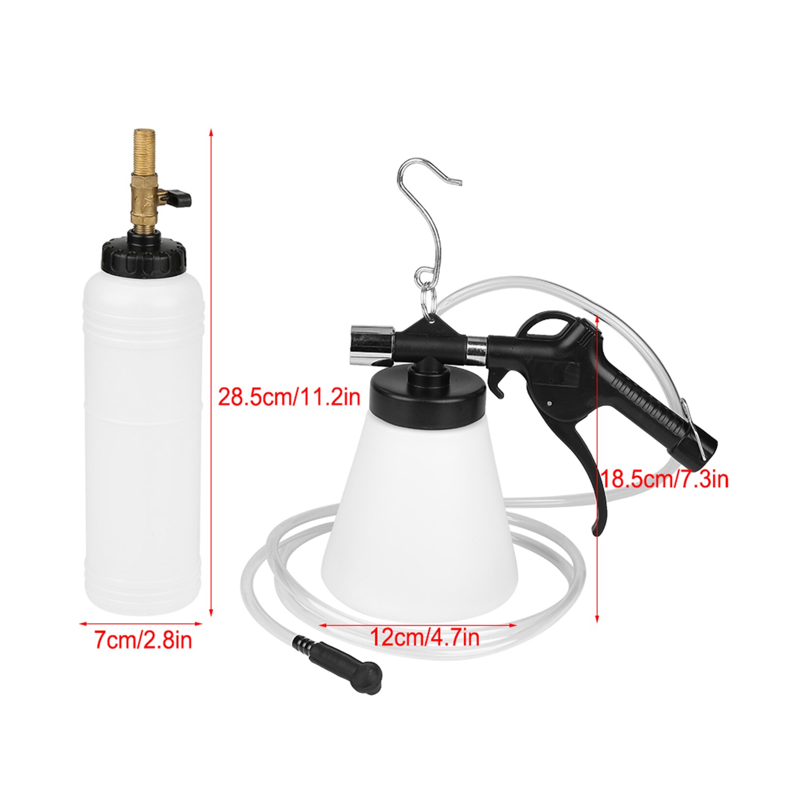 Vacuum Brake Fluid Bleeder - Hanging Hook and Locking Trigger Pneumatic Brake Fluid Bleeder Tool Car accessories