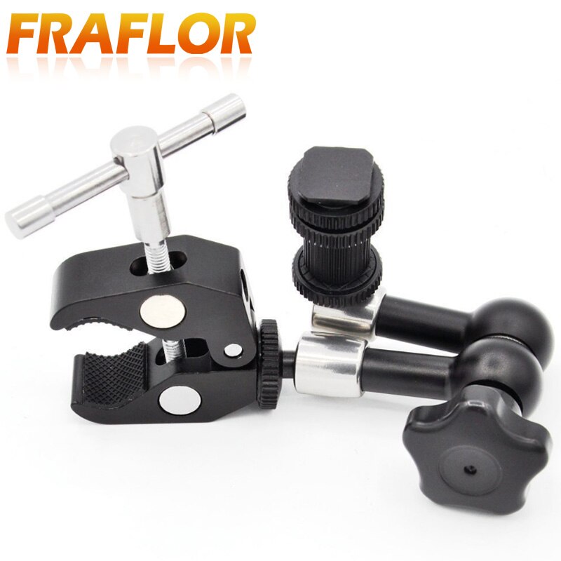 Superklem 7/11 inch verstelbare magische gelede arm voor het monteren van hdmi-monitor, led-lamp, lcd-videocamera, flitser, camera, dslr