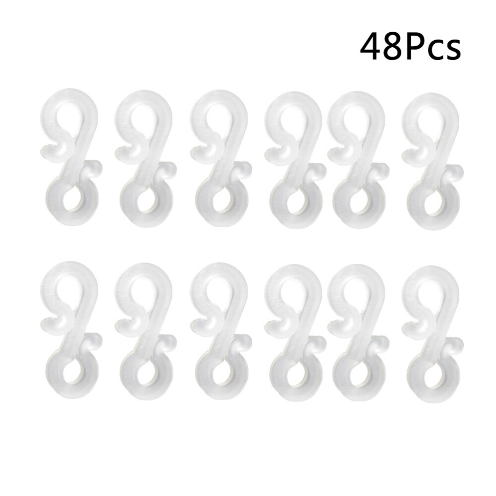48 Stuks S Plastic Kerst Hange Witte Decoratieve Outdoor Gutter Haken Clips Voor Fee Touw String