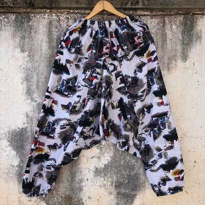 Vintage Mannen Casual Vrouwen Thaise Harembroek Baggy Boho Losse Aladdin Boho Festival Hippy Kiel Hoge Taille Jumpsuit Broek: style 22