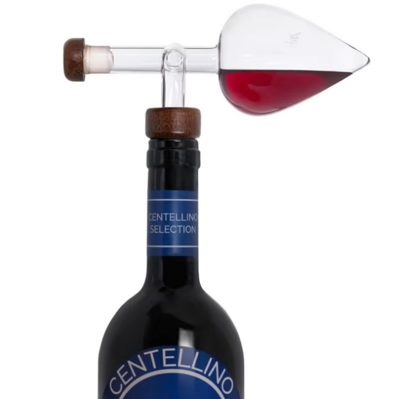 Aireador de vino, vertedor de botella de vino tinto portátil transparente y decantador rápido, aireador de vino tinto transparente redondo/de forma de melocotón