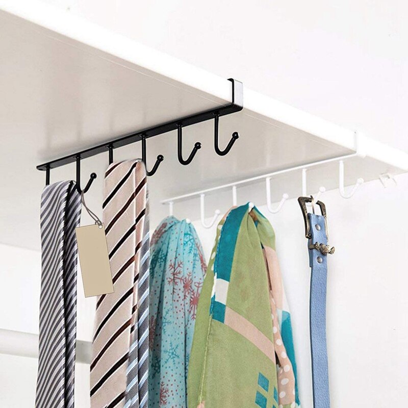 Novo 2 pçs caneca ganchos copos vinho óculos de armazenamento ganchos utensílios de cozinha laços cintos e cachecol pendurado gancho rack titular sob gabinete c