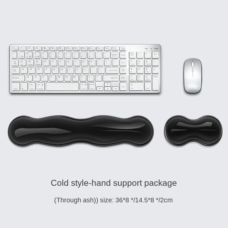 Ergonomic Mouse pad with wrist rest keyboard rest silicone transparent desktop office game console mouse wrist rest: Khaki