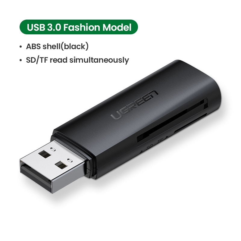 UGREEN USB Card Reader USB to SD Micro SD TF Card Reader for Computer Laptop Accessories Smart Card Reader SD Card Reader: USB3.0 Fashion Model