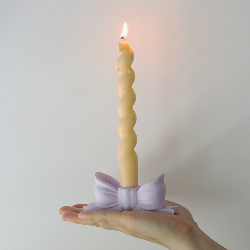 Candelabro con lazo, moldes de cemento y hormigón, portavelas para boda, Día de San Valentín, molde de yeso, artesanal, Molde de resina Epoxy