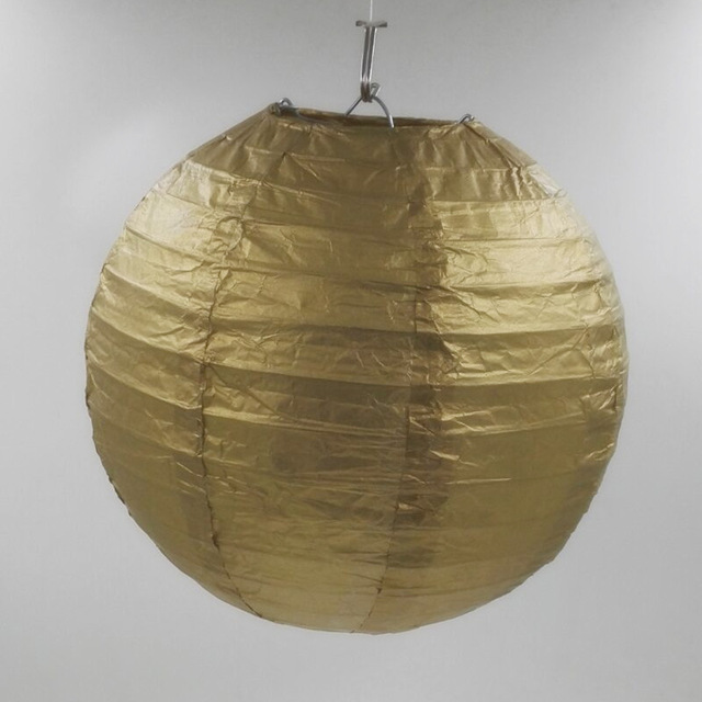 4/6/8/10/12/14Inch Goud/Zilver Papier Lantaarns/Papier Pompom verjaardag Bruiloft Decor Ambachtelijke Diy Lampion Opknoping Feestartikelen: 12inch 30cm / gold paper lantern