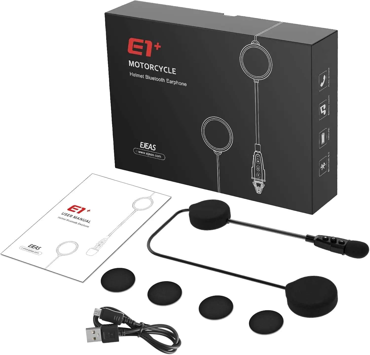 Hjälmhögtalare bluetooth headset motorcykelhjälm bluetooth headset med automatisk svarsfunktion och brusreduceringsfunktion: Default Title