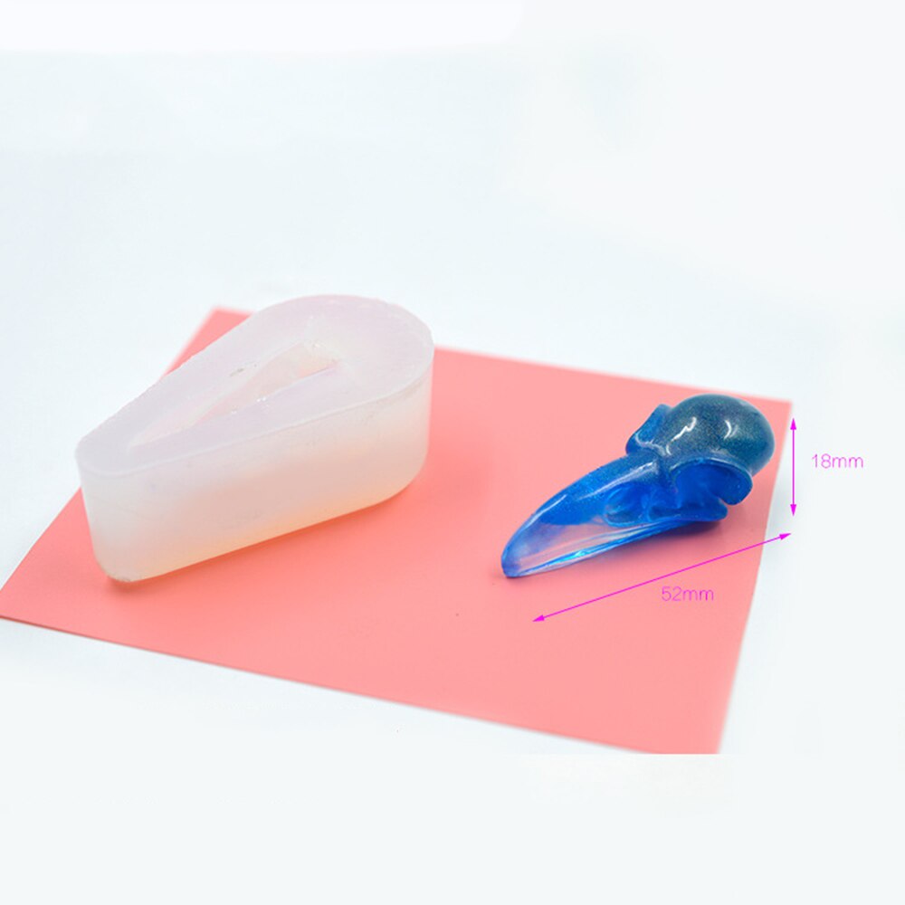3D Raven Skull Silicone Mold Bird Skeleton Head Mold Crow Mold Halloween Jewelry Making Resin Art Jewelry Tools UV Resin Molds