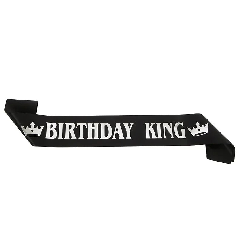 Ceinture roi d'anniversaire en or noir pour hommes et garçons, fournitures de décoration pour fête d'anniversaire, joyeux 16e 18e 20e 30e 40e 50e 60e anniversaire,: plum