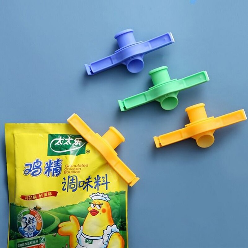 Genanvendelig poseclips snack opbevaring af frisk mad forsegling mini vakuumforsegler køkken madclips med spraydyse af hætte