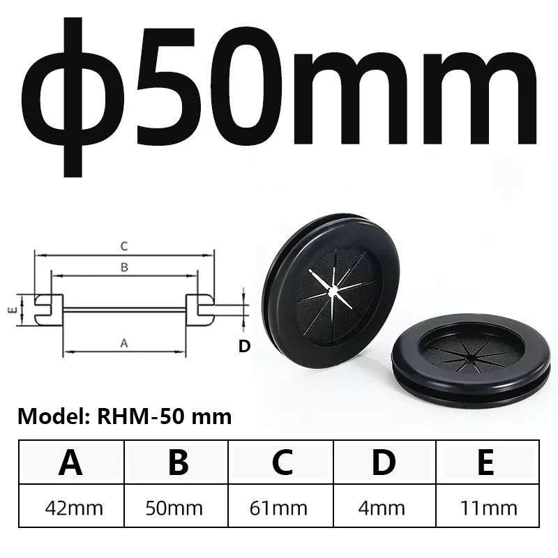 Petal Type Rubber Protective Coil With Card Slot Ring Air Tube O-ring Hole Plug 20-80mm Reserved Sealing Power Distribution Box: Brass / 1mm