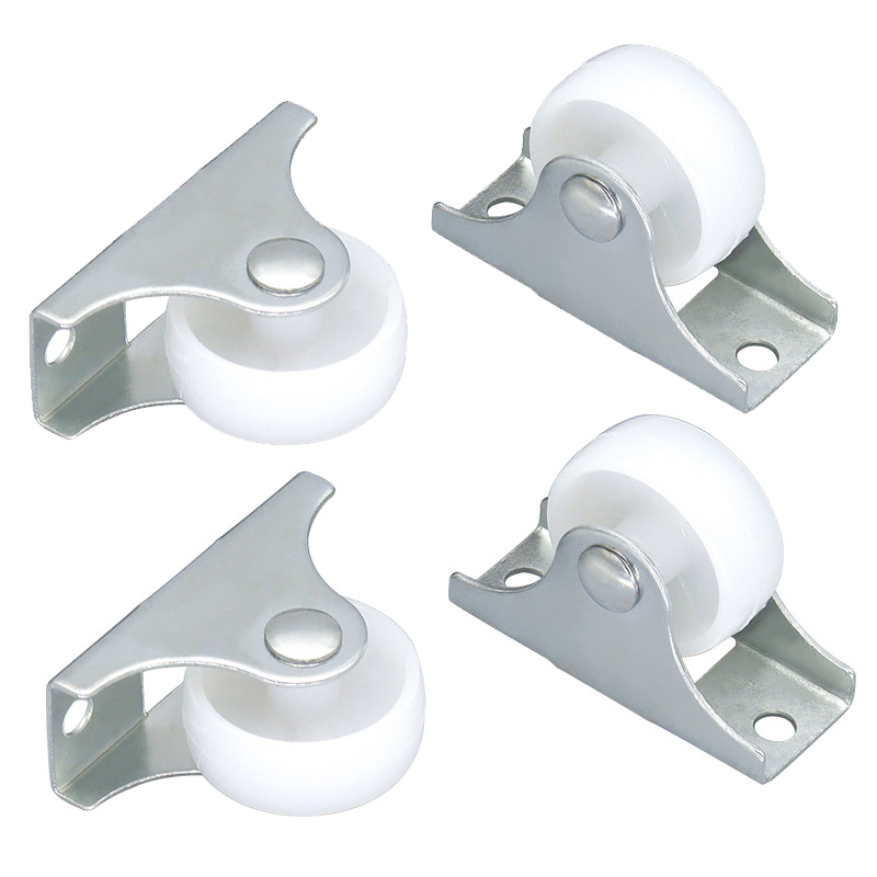 4 stk. faste hjul, 25mm små møbelhjul, lille gummihjul, ikke-drejeligt trolleyhjul til udskiftning af møbelhjul