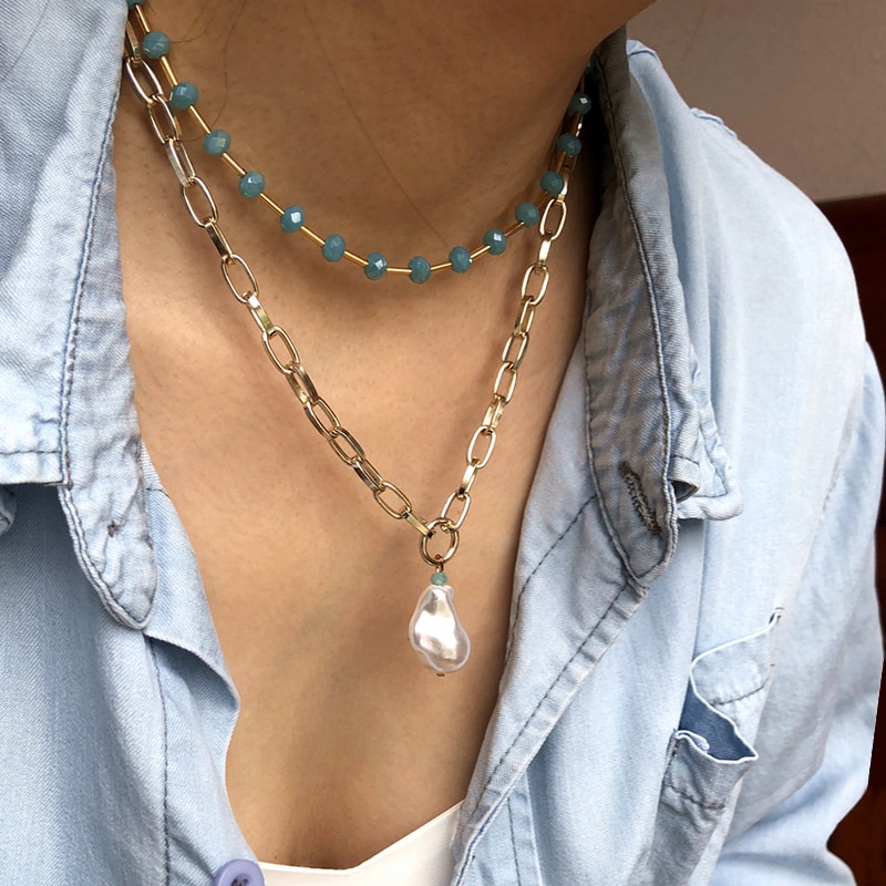 Yumfeel Women Mulit Layer Choker Necklace Handmade Jewelry Necklaces