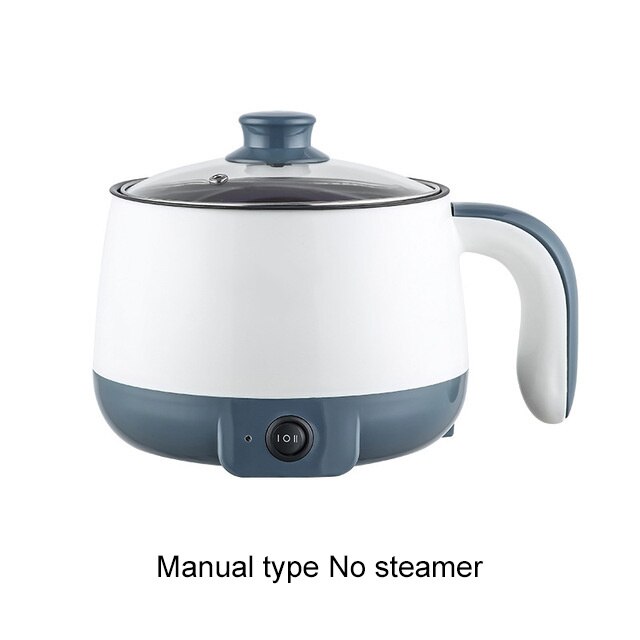 Multicooker-olla eléctrica antiadherente para el hogar, olla arrocera pequeña de 1.7L, electrodomésticos de cocina para 1 o 2 personas: Button Type