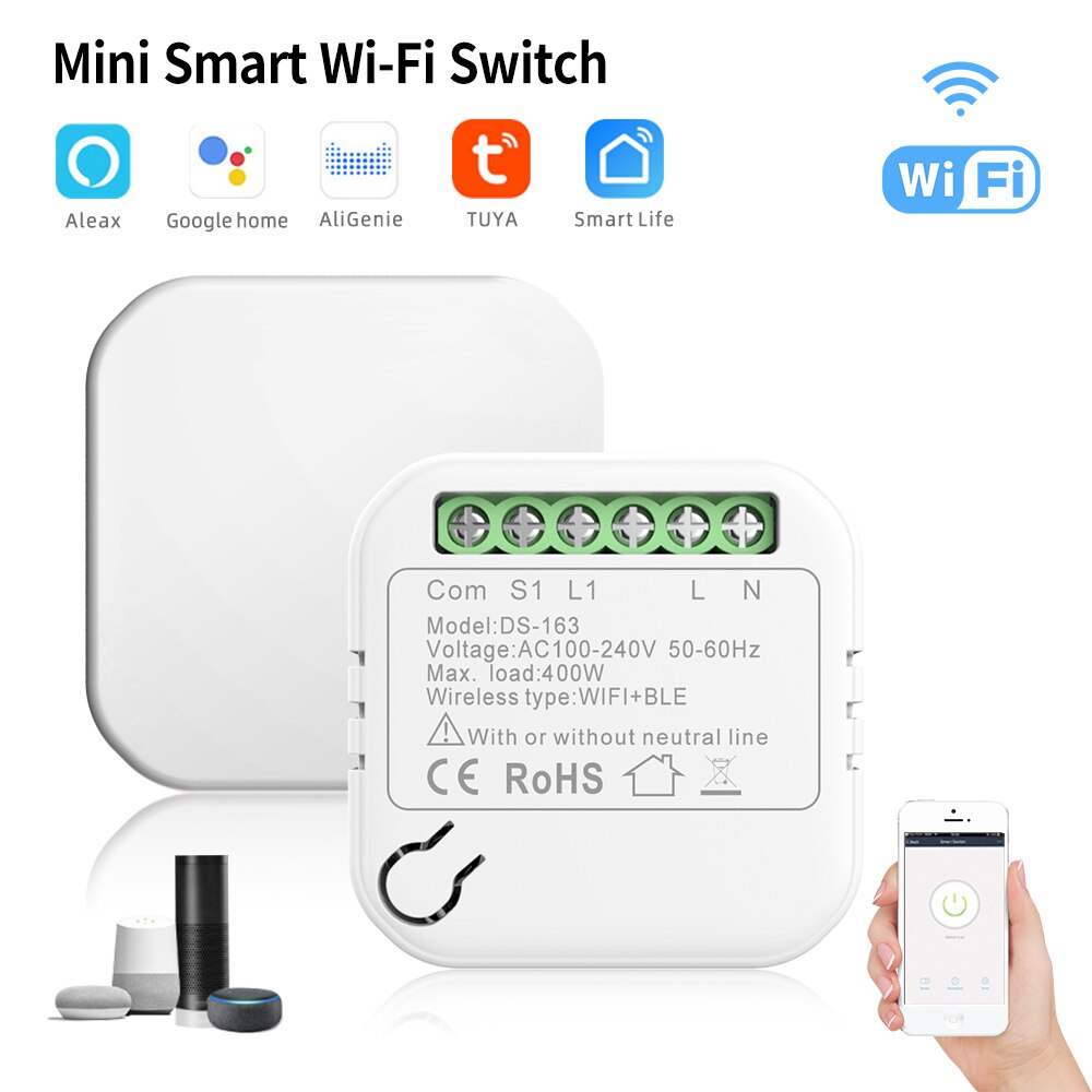 accorto WiFi + Bluetooth interruttore linea neutra e controllo APP abitare fuoco filo (universale) funziona con Alexa eco punto Google casa