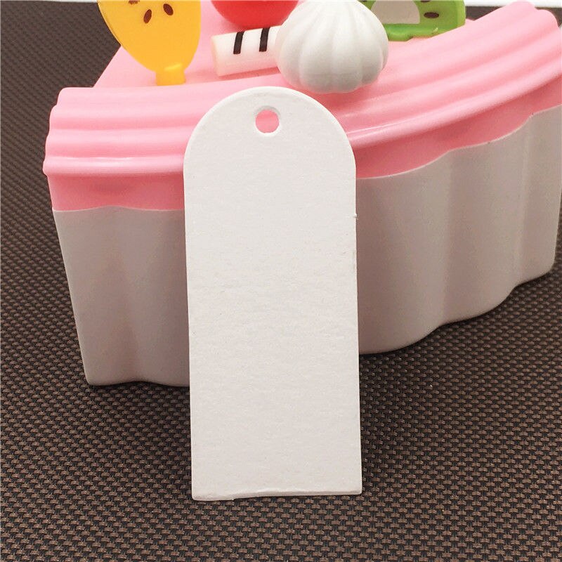 100 unids/lote artesanía de etiquetas colgantes para ropa zapatos y bolsos etiquetas respetuoso del medio ambiente etiquetas, tarjetas de nota de papel de etiquetas de precio: White 6x2cm