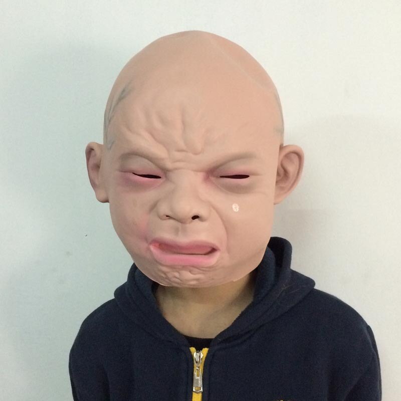 Hotsale halloween jul på gatorna baby gråtmask arga glada babymasker