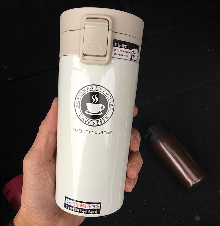 Thermos Coffee Mug Double Wall Stainless Steel Tumbler Vacuum Glass Flask Bottle Thermos Tea Mug Travel Thermos Mug Thermos Cup: white