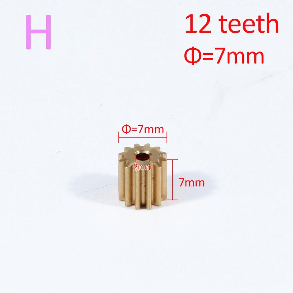 AZGIANT 1PC 8/9/10/11/12 teeth copper car motor gear for FC280 260 130 140 motor international standard universal pinion brass: H