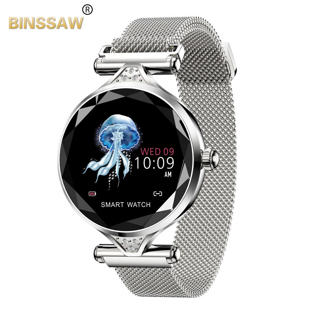 BINSSAW Frauen Smart Uhr Blutdruck Herz Rate Schlaf Monitor Schrittzähler luxus damen Smartwatch für Mädchen: 02