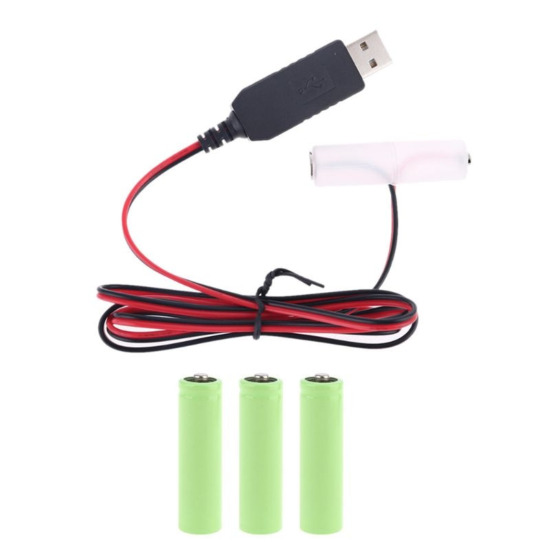 Eliminador de batería LR6 AA, Cable de fuente de alimentación USB, reemplazo de 1-4 piezas, batería AA de 1,5 V para Radio, reloj eléctrico de juguete, tira de luz LED