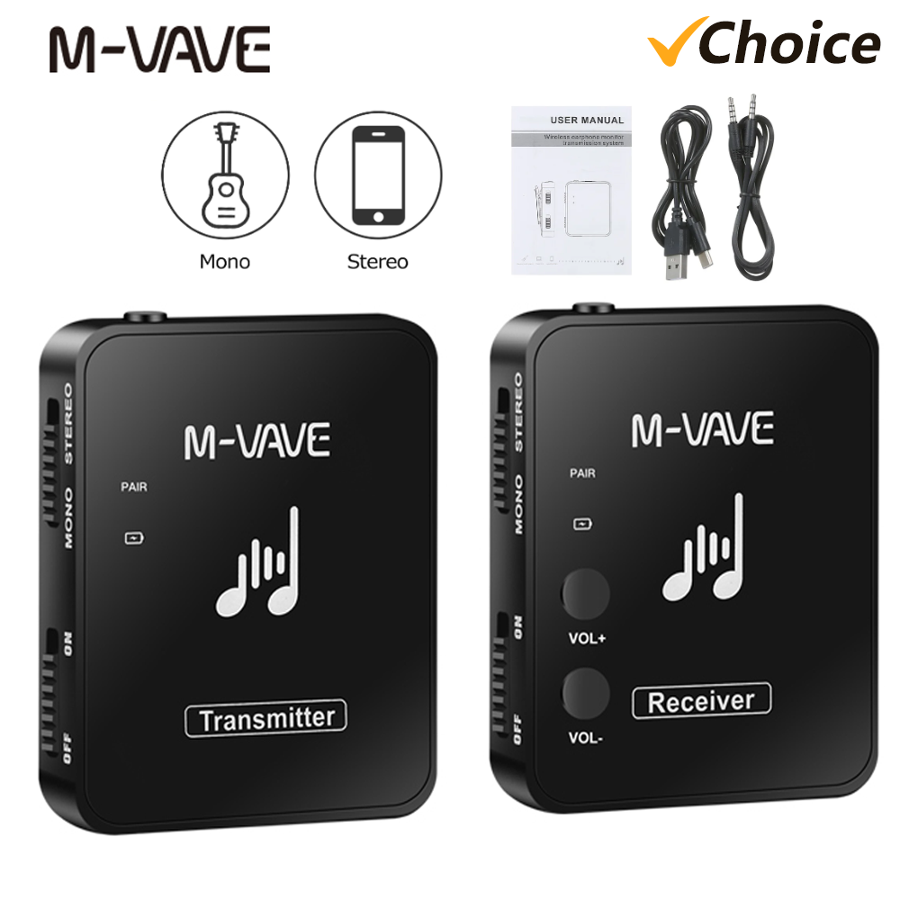 Récepteur d'oreille arrière sans fil M-VAVE WP-10 2.4GHz, récepteur Rechargeable du système de Transmission de moniteur d'écouteurs sans fil