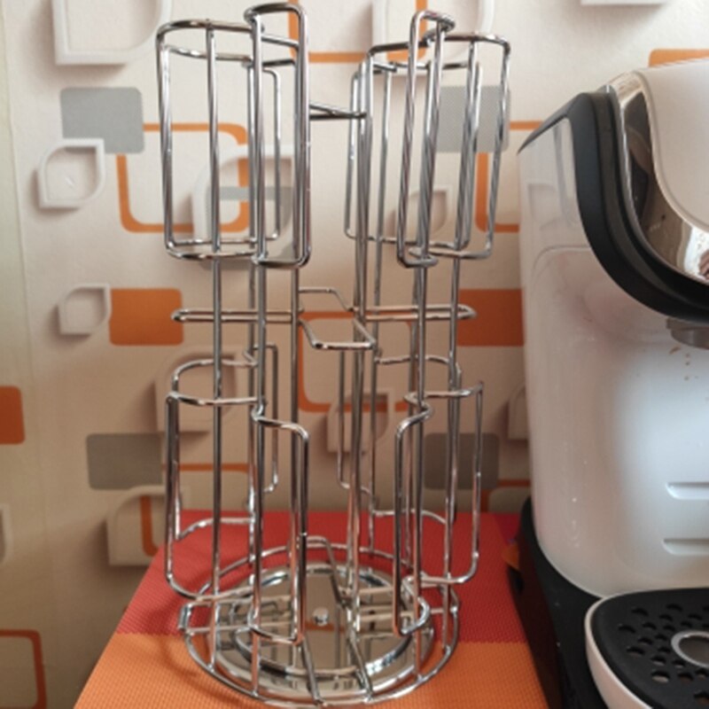 Simple Style Rotating Capsule Coffee Pods Holder Storage Rack for 64 Tassimo Capsules