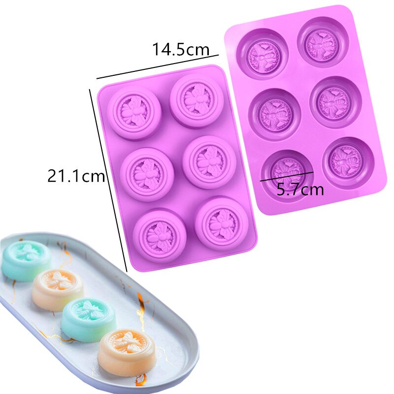 3D Handmade Silicone Soap Molds Bee Honeycomb Chocolate Biscuit Ice Cube Silicone Mold Tools DIY Flower Shape Soap Resin Crafts: 2