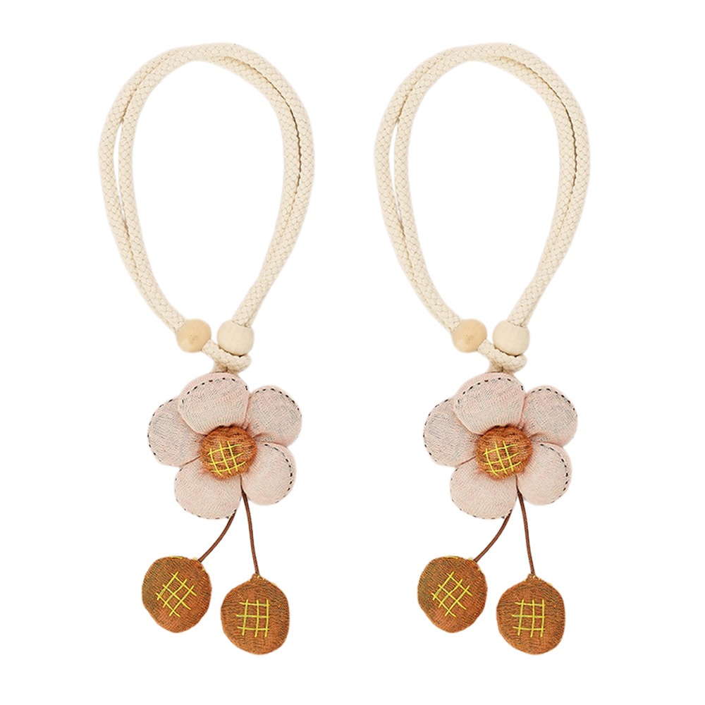 2PCS Adjustable Curtain Tie Sunflower Doll Flower Shape Curtain Rope Holders Cartoon Curtain Buckle Home Decor: Yellow