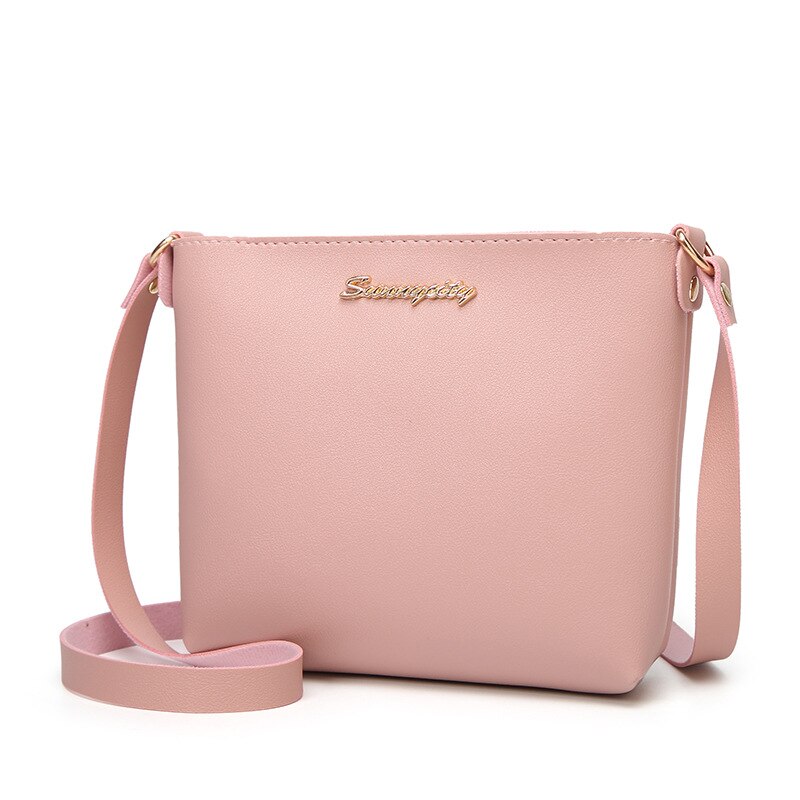 Bags for Women Simple Women PU Leather handbags Messenger Bag Lady Retro Casual Small Fresh Small Square Bag: Pink