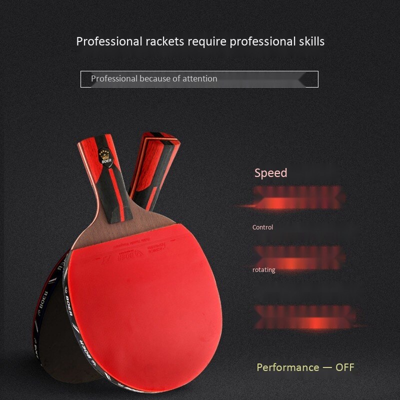 Boer Ping Pong Paddle Carbon Prestaties-Niveau Tafeltennis Racket Voor Toernooi Spelen