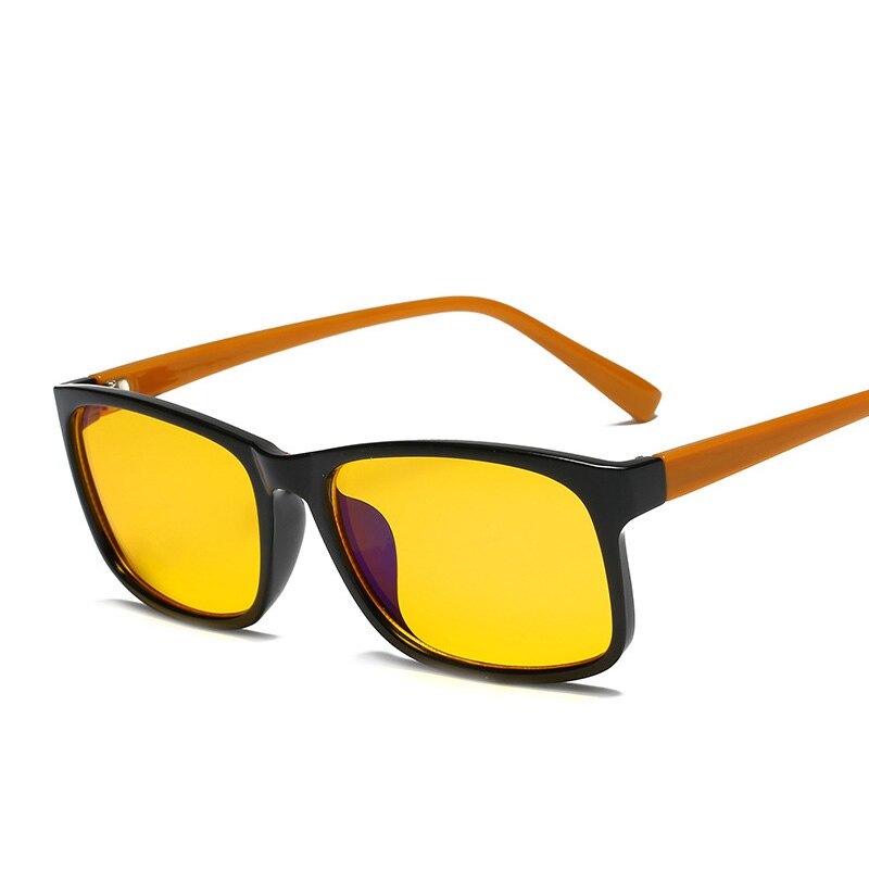 Elbru Vierkante Brilmonturen voor Mannen Vrouwen Anti Blauw Licht Computer Gaming Bril Clear Geel Lens Nachtzicht Brillen: T15