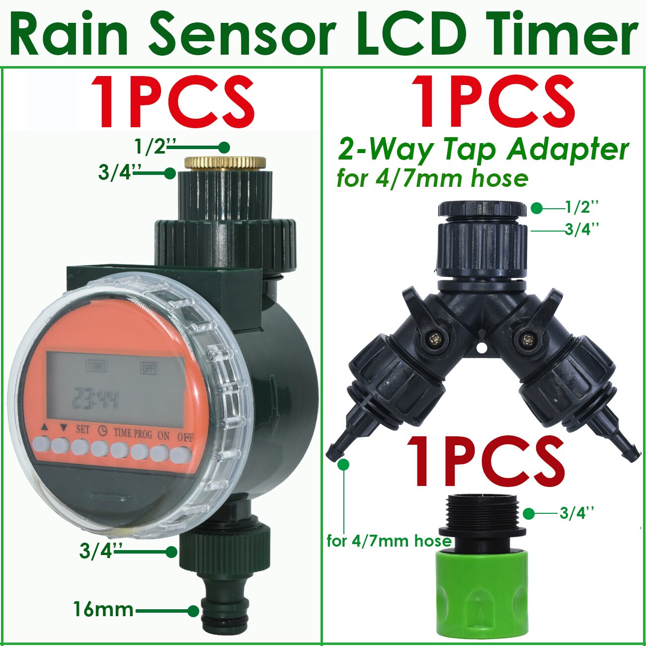 KESLA Garden Automatic Rain Sensor Water LCD Timer Drip Irrigation Greenhouse Electronic Irrigator Watering Controller System: Rain Sensor Timer-G