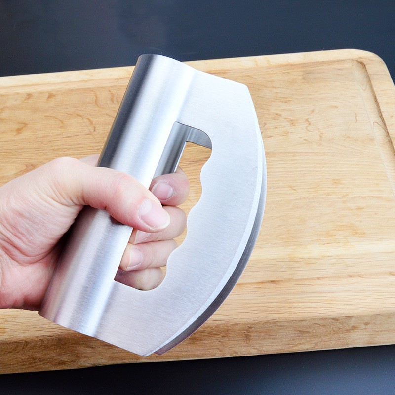 Trancheur à bascule en acier inoxydable | Couteau de Chef à salade, hachoir à légumes coupe-cuisine à manche ergonomique 1 pièce