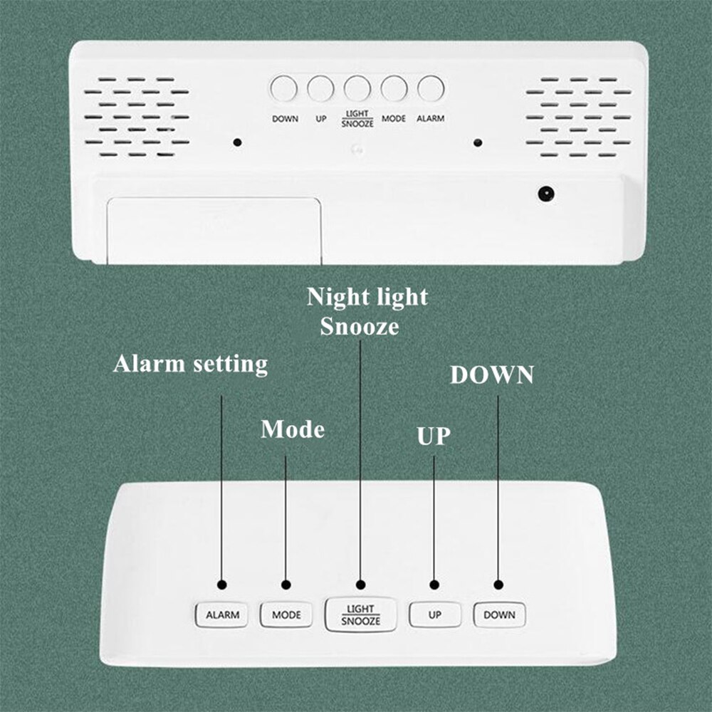 LED Mirror Alarm Clock Digital Snooze Acrylic Table Clock Digital Light Electronic Time Temperature Display Home Decor Clock