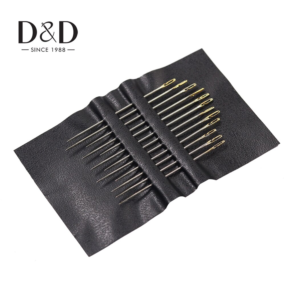 12/24Pcs Self Threading Needles Household Sewing Accessories DIY Tools Double Hole Easy to Thread Handmade Needle
